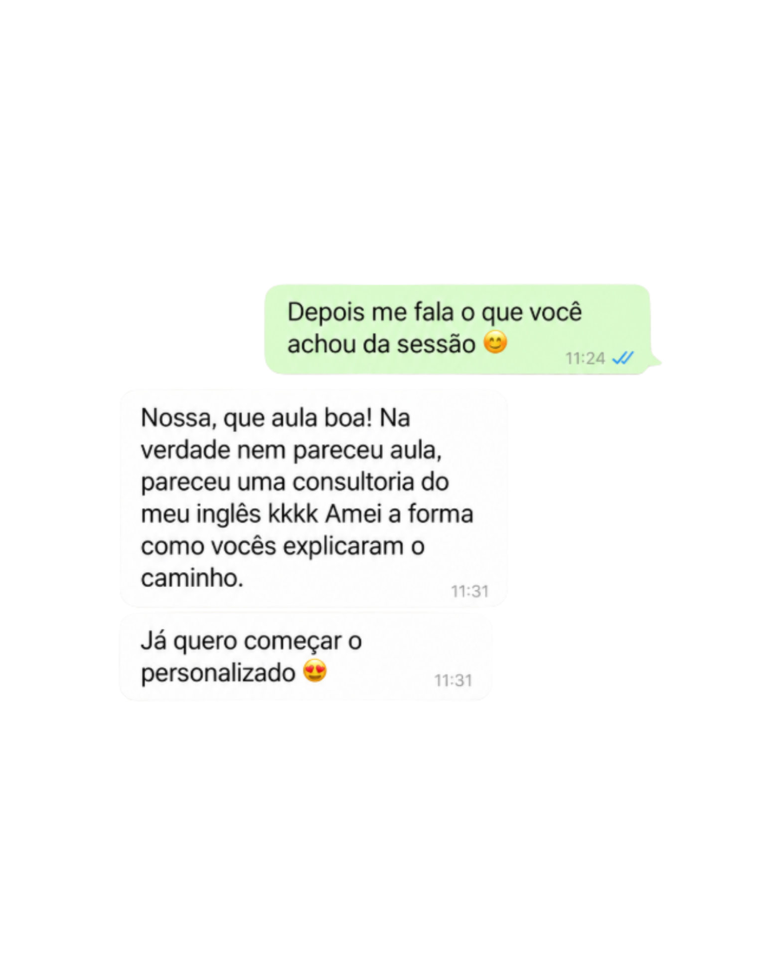 Mensagem de cliente sobre a GlobaExperience